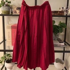Red Skirt with Black Polka Dots